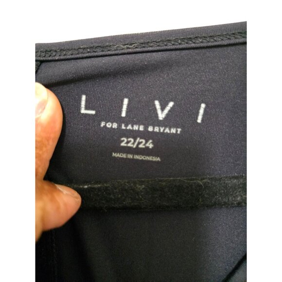 Livi BY Lane Bryan V-Neck Active Long Sleeve Top Colorblock Cuffs Black/Purple/B - Picture 6 of 7